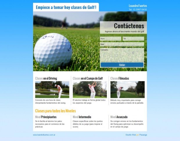 Clases de Golf - Landing Adwords